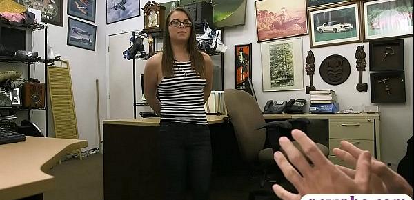  Amateur with glasses fucked by pawn dude